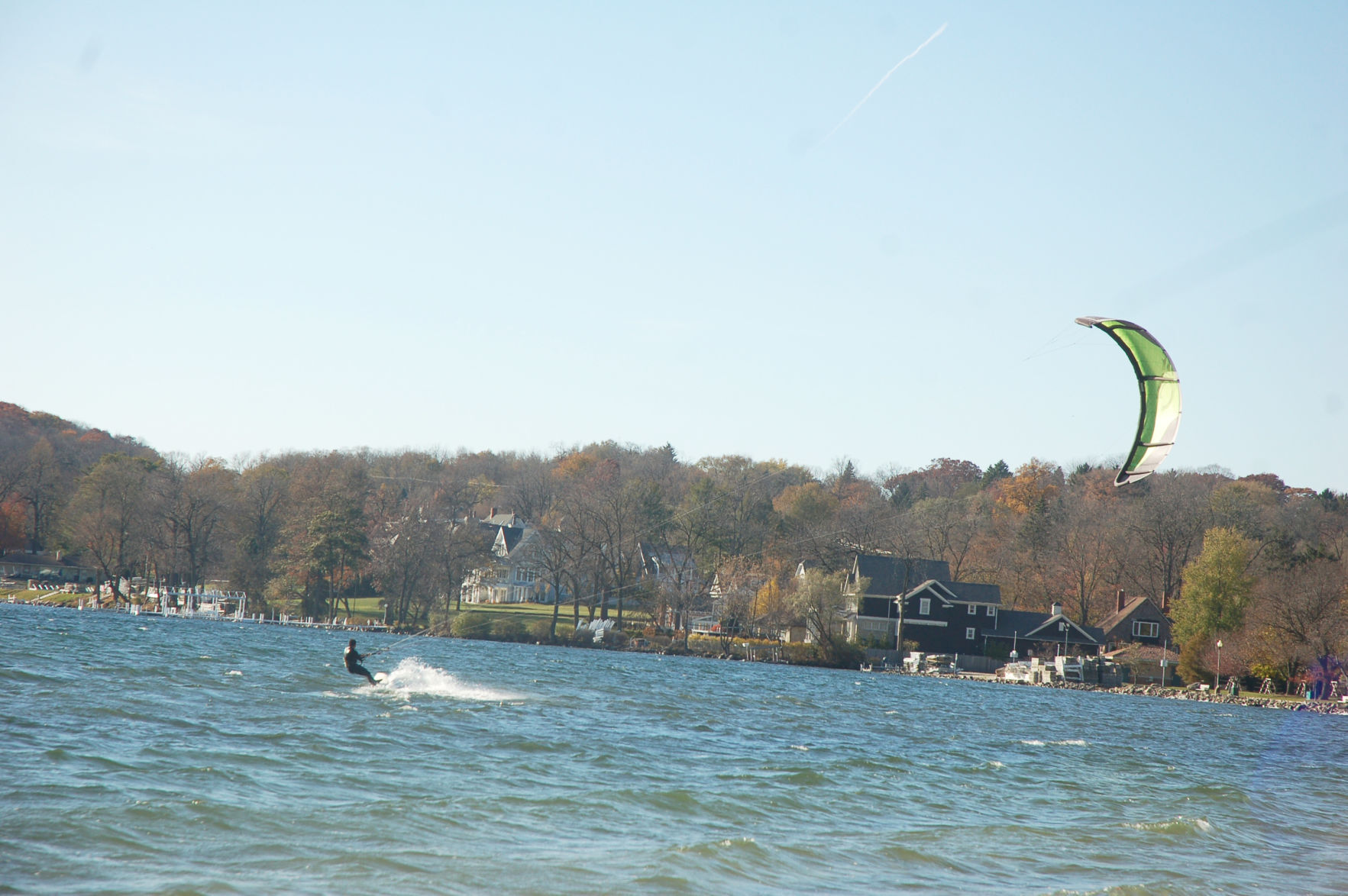 Harry Melges kiteboarding in Lake Geneva